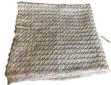 Handmade Multicolored Iridescent Yarn Crocheted Baby Afghan/Blanket 38  x38  