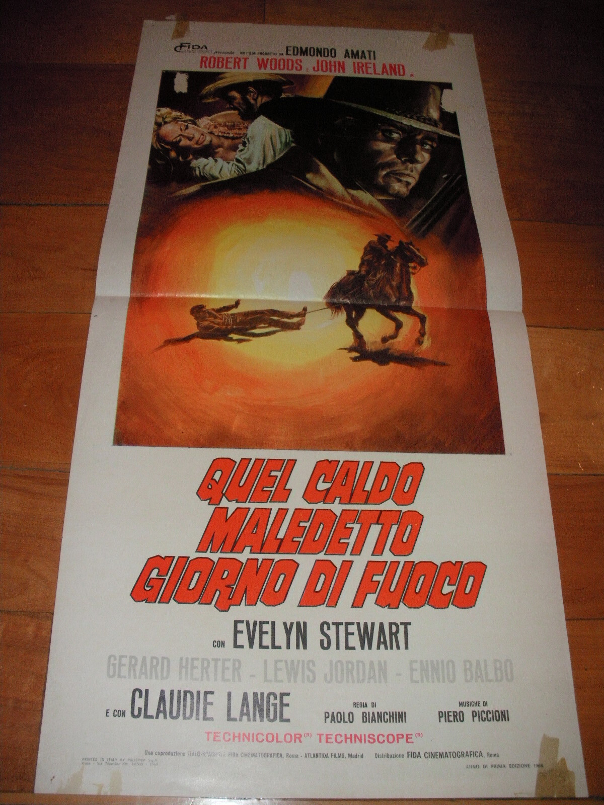 Locandina originale film Quel caldo maledetto giorno di fuoco (1969) - Regia di Paolo Bianchini