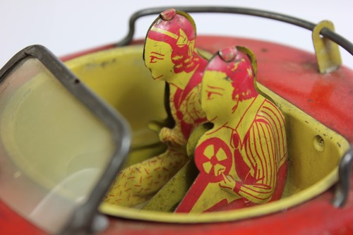 COCHE PARACHOQUES DODGEM DE HOJALATA CUERDA 1930 Buffalo Toy Works con llave * PRECIO REDUCIDO * - Imagen 4 de 9