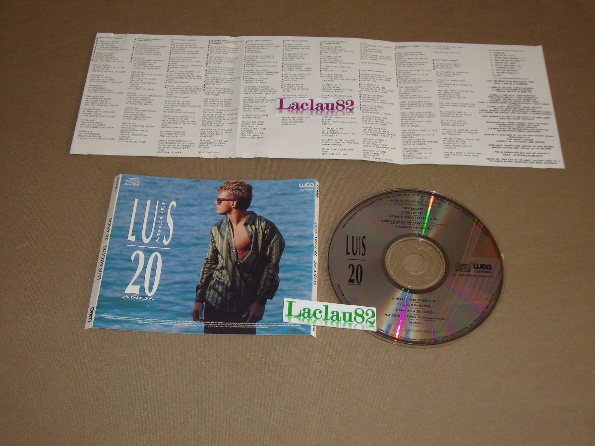 Luis Miguel 20 Años 1990 Wea Cd Sin Codigo RARE Original Press