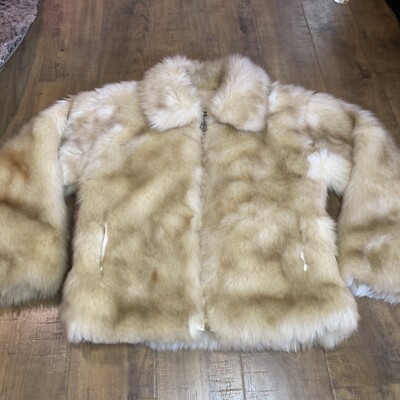 Ablanche Urban Outfitter Furfitter Faux Fur Coat Blonde Soft