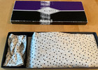 VINTAGE LORD WEST CUMBERBUND BOW TIE & SILK SQUARE SET