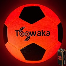 Light up Soccer Ball,Glow in The Dark Soccerball with LED Lights Pre-Installe...