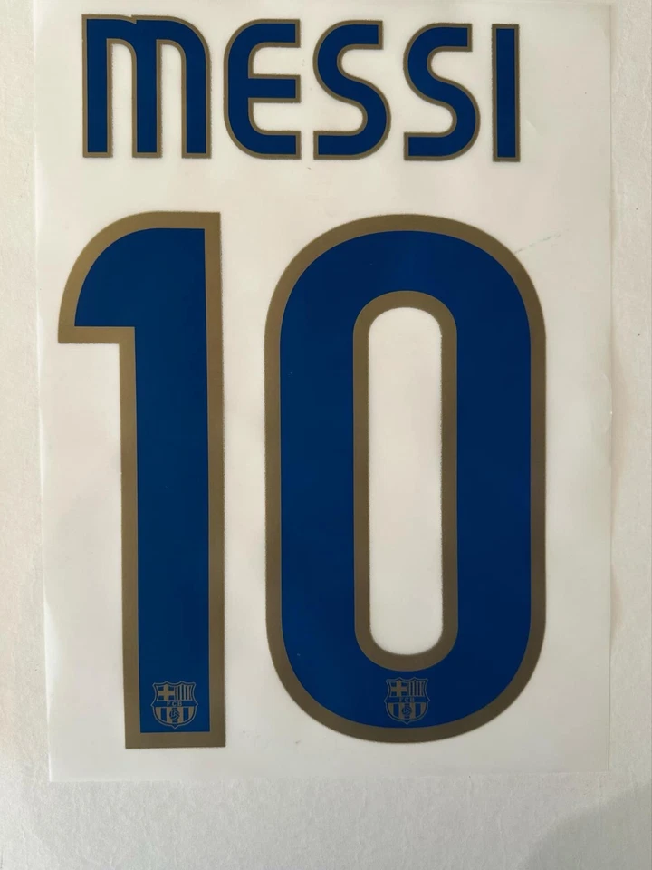 Messi #10 2008-2010 Barcellona Giocatore Taglia Blu Oro Nameset UK Stock