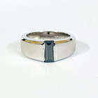 1 Karat Schwarz Diamantring Smaragd Form Qualität AAA Zertifiziert! Herren Band