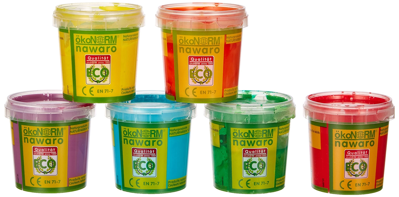 ökoNORM (Oekonorm Nawaro Finger Paints, 6 Colour Set Unicorn (Red, Orange, Yello