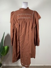 The Get Women's Plus Size Lace Trim Mini Dress with Long Sleeves, Size 1X
