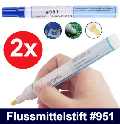2x Kester Flussmittelstift Lötstift #951 – Flux Pen Für Solar, SMD, FPC Löten, Flüssiges Flussmittel, Neu 2x Kester Flussmittelstift Lötstift #951 – Flux Pen Für Solar, SMD, FPC Löten, Flüssiges Flussmittel, Neu