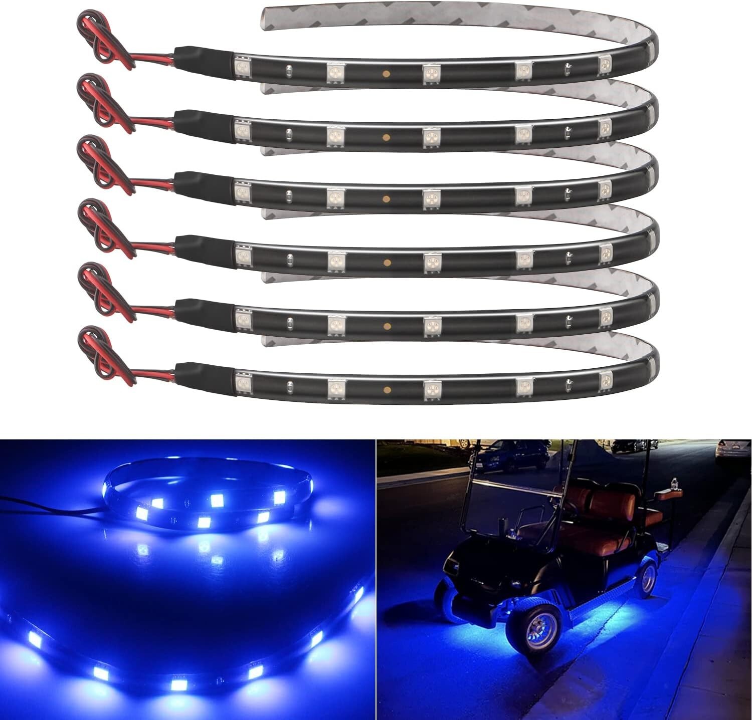 Bande LED voiture bleu flexible 12V pour éliminer l'obscurité du tableau de bord