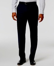  200 Kenneth Cole Reaction Men Blue Slim Fit Flat Front Suit Dress Pants 37 W