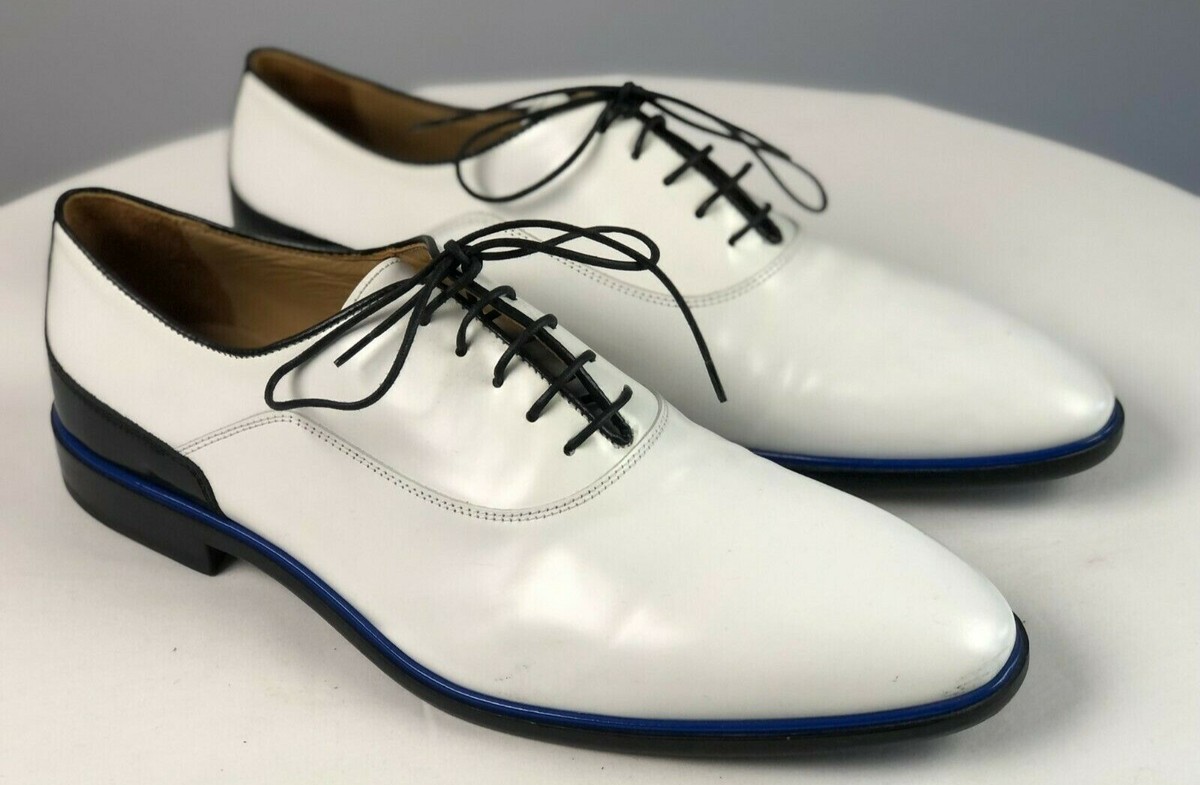 [Carlo Pazolini Couture Italian Men's Oxford] -White/Black  Leather