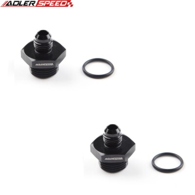 2PCS Aluminum -6AN AN6 To 10AN AN-10 Male Cut Straight Fitting Adapter Black