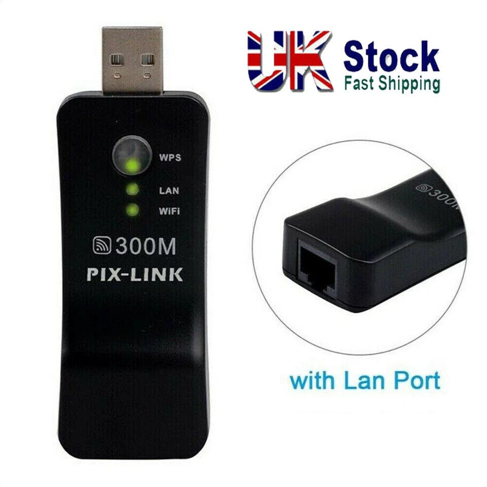 Samsung Capable Smart TV LAN Adapter Ethernet WiFi Wireless Dongle 300M RJ-45 UK - Image 4 of 4