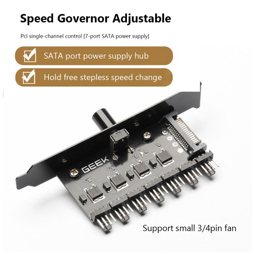 1 to 7 PC Case Cooling Fan HUB Splitter 12V Computer Speed Controller Adapters - Afbeelding 11 van 12