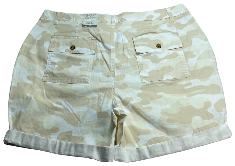Bermudas Style and Co Mujer Talla Grande 18W Beige Camuflaje Elastizadas Nuevas Foto 2 de 4