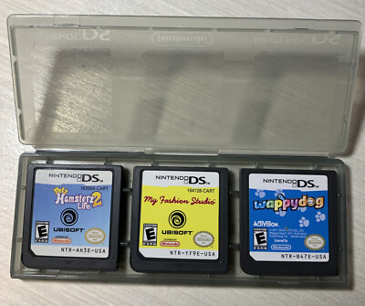 Nintendo DS Game Lot - Petz Hamsterz Life 2-My Fashion Studio-Wappy Dog & case
