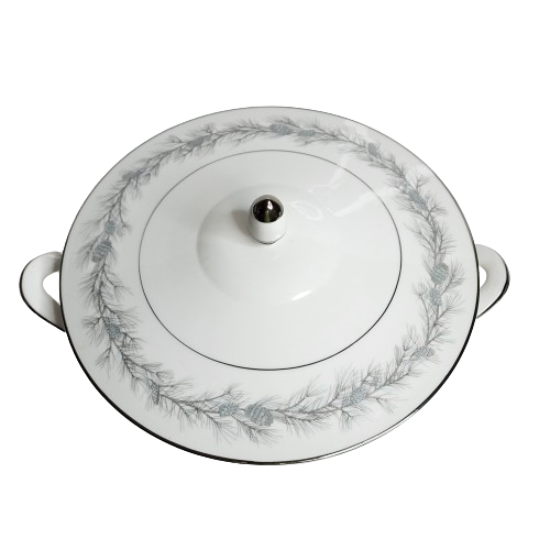 Style House Fine China Duchess Pattern Covered Serving Bowl and Gravy