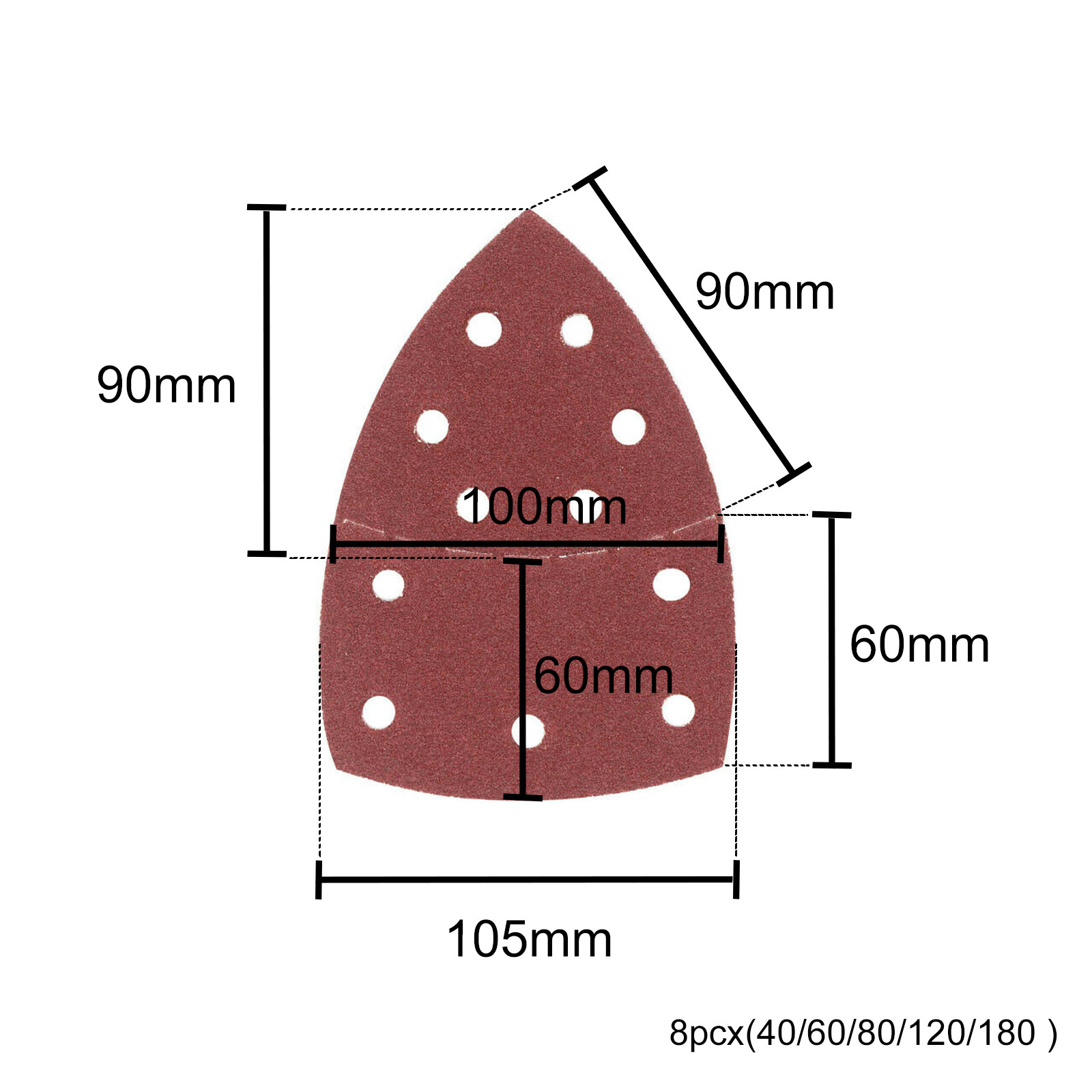 40180 Bond Sanding Sheets For Bosch PSM 100A Detail Palm Sander Grit