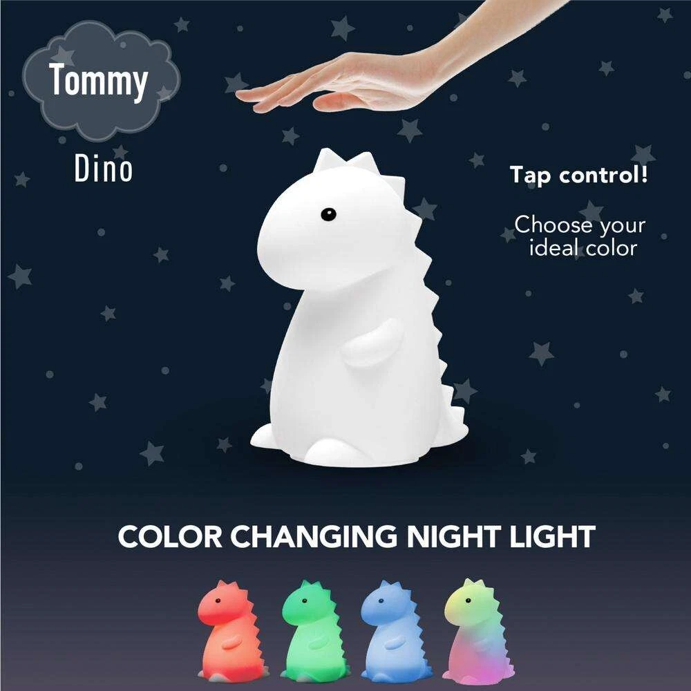 Tommy Dino Dinosaur White Color Changing Lamp LED Night Light TIK