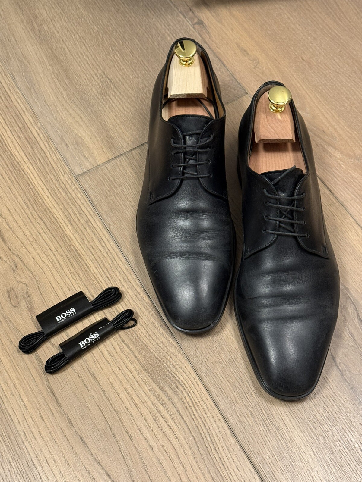 SAOLA HUGO BOSS SCARPE DERBY UOMO IN PELLE CON SUOLA IN GOMMA UK 7 EU 41