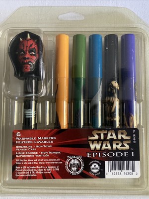 Star Wars - Episode I , 6 Washable Markers  NOC  (1122D)  16208