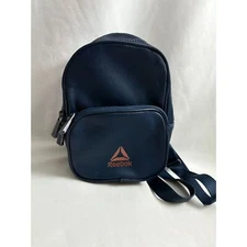 Reebok Classic Mini Backpack Navy Blue Sporty Unisex Faux Leather
