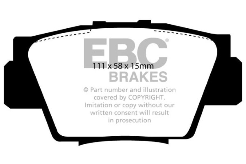 EBC for 91-96 Acura NSX 3.0 Redstuff Rear Brake Pads - ebcDP3873C