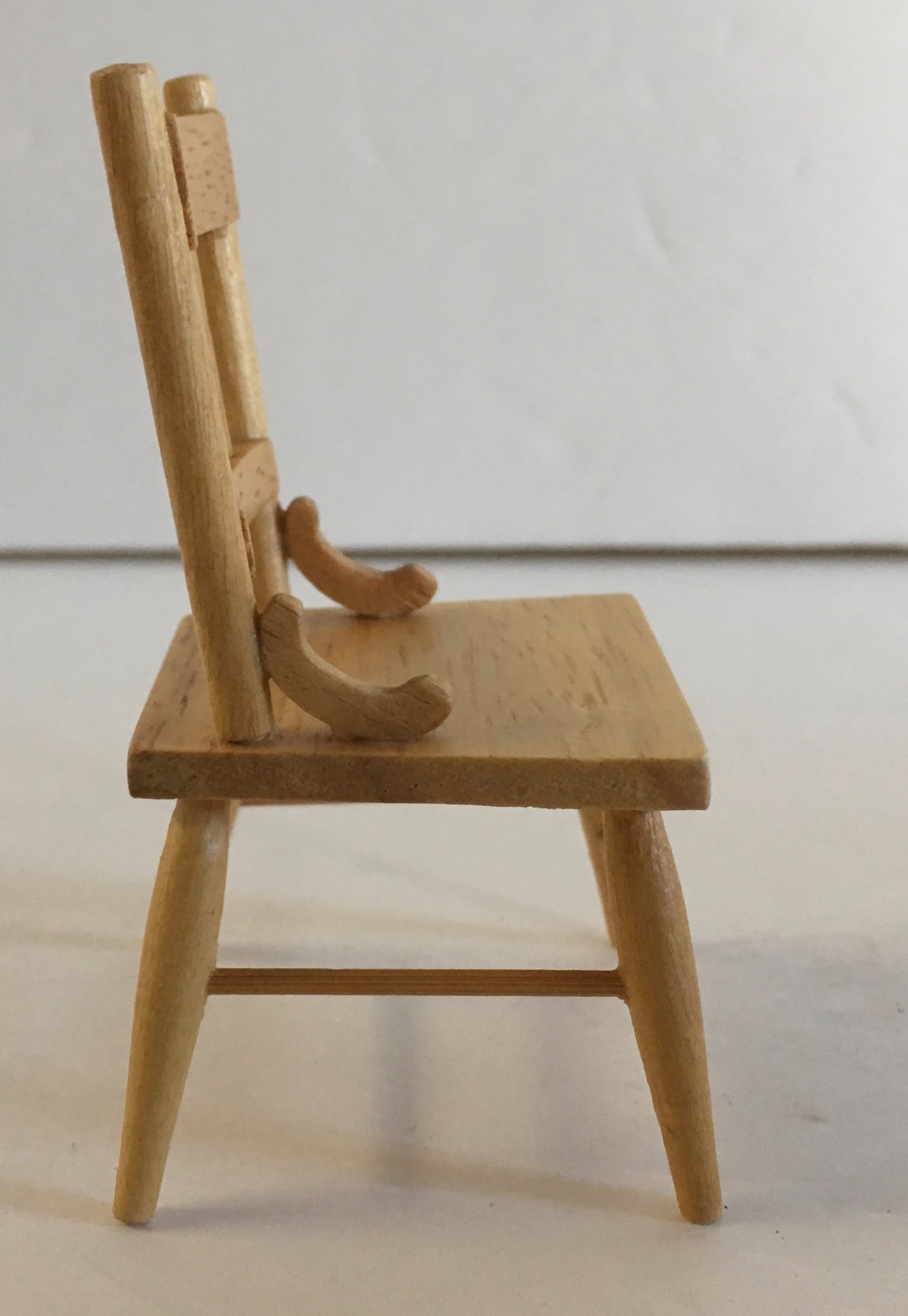 NOS+Mini+Dreams+Dollhouse+Miniature+Oak+Side+Chair+Furniture for sale