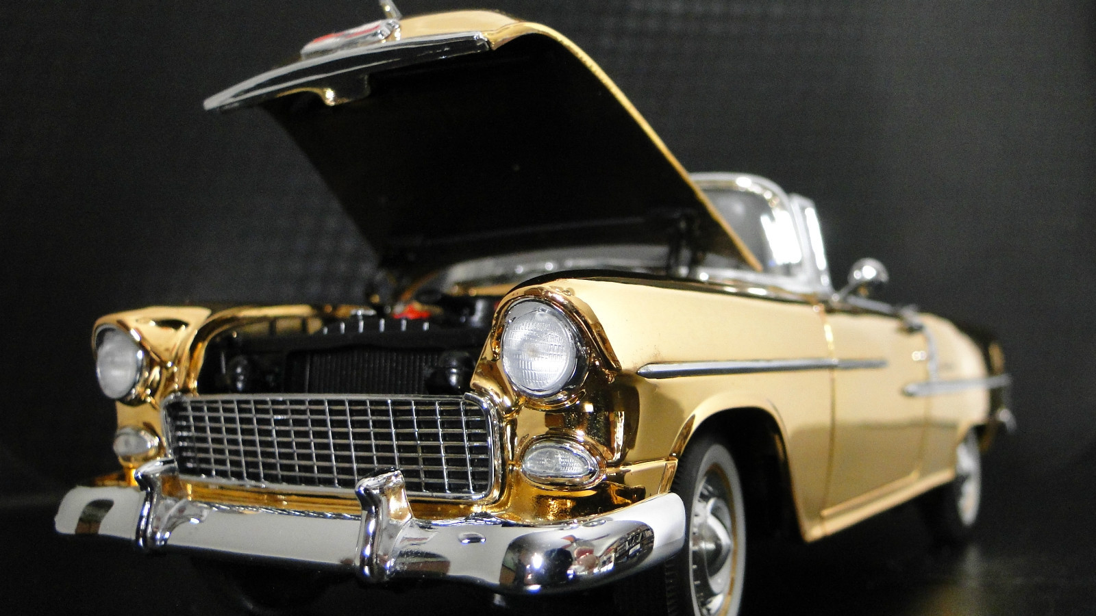 24K GOLD Chevrolet55Chevy57Classic Car Race Hot Rod Custom Built ...