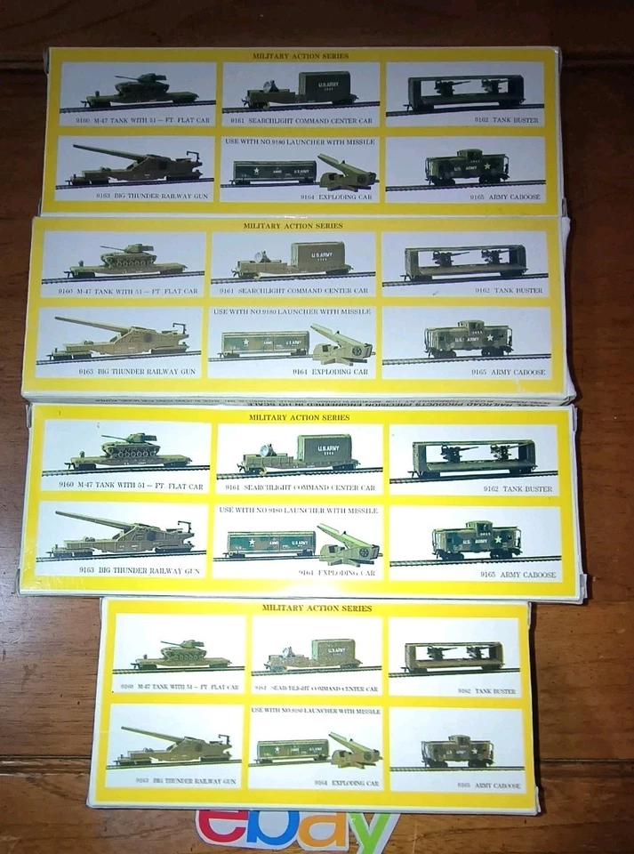 4 PC Model Power Military Action Series 6953 9164 9165 Flatcar Tractor Grader  - Image 4 of 4