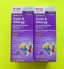 CVS Health Children's Cold & Allergy Liquid Medicine - Lot of 2 (Exp. 03/26)