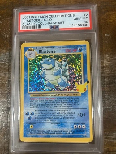 POKEMON 2021 Celebrations BLASTOISE Holo Classic Coll Base Set #2 PSA 10 Gem