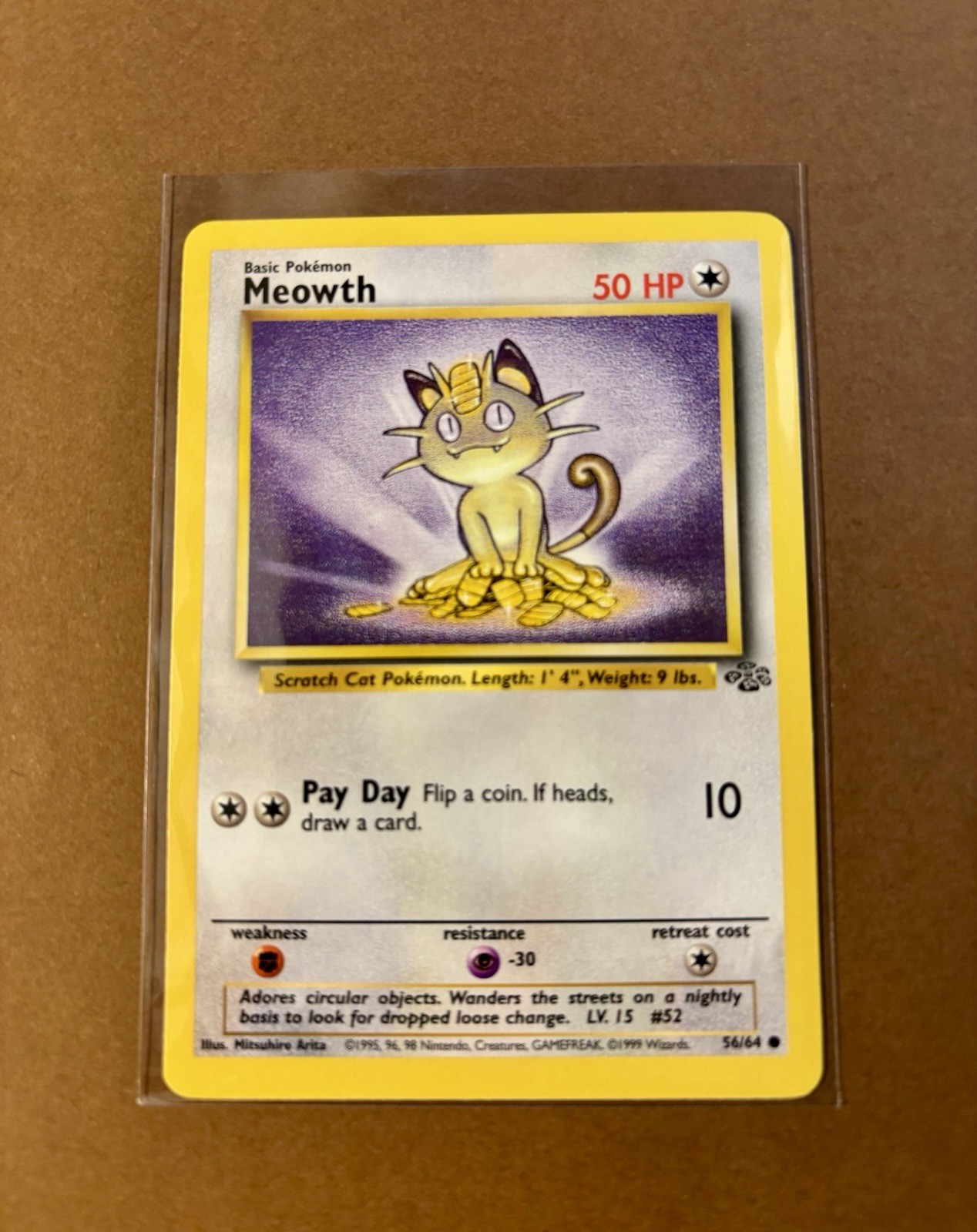 Meowth 56/64 - Jungle Set - VINTAGE WOTC  Pokemon Card