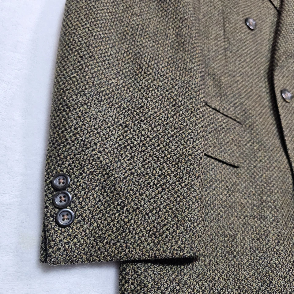 Blazer Ermenegildo Zegna 41L Tweed Lana Cachemira Doble Pecho Abrigo Deportivo Chaqueta Foto 4 de 4