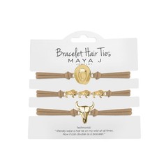 Sombrero Maya J 3 Calavera Búfalo Beige Cuentas Elásticas Cordón Amarillo Conjunto de Pequeña Familia
