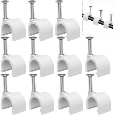 Cable Clips 10mm Nail In Holder 200 PCS Wire Coax Tacks RG6 RG59 CAT6 RJ45