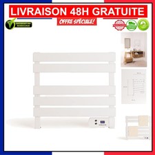 Sèche-Serviettes Électrique Blanc - Économie d'Énergie 150W, 52,3x8x55,8cm