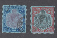 Bermuda Stamps.King George VI. 2/ & 2/6.Used.