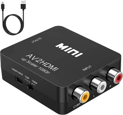 BD&M AV to HDMI Converter, RCA to HDMI Adapter, Composite CVBS Video Audio Suppo