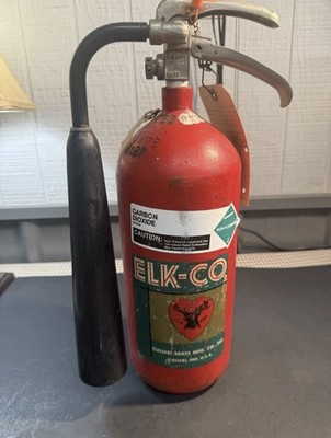 Rare Vintage ELK-CO  Fire Extinguisher Elkhart Mfg Co 5 lb Red 1995 Tag
