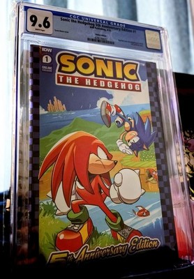  RARE  CGC 9.6 Sonic the Hedgehog 5th Anniversary #1 Foil Online Edition 