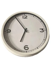 (2) Ikea PUGG Wall clock, low-voltage/stainless steel (WHITE)  *Needs Batteries*