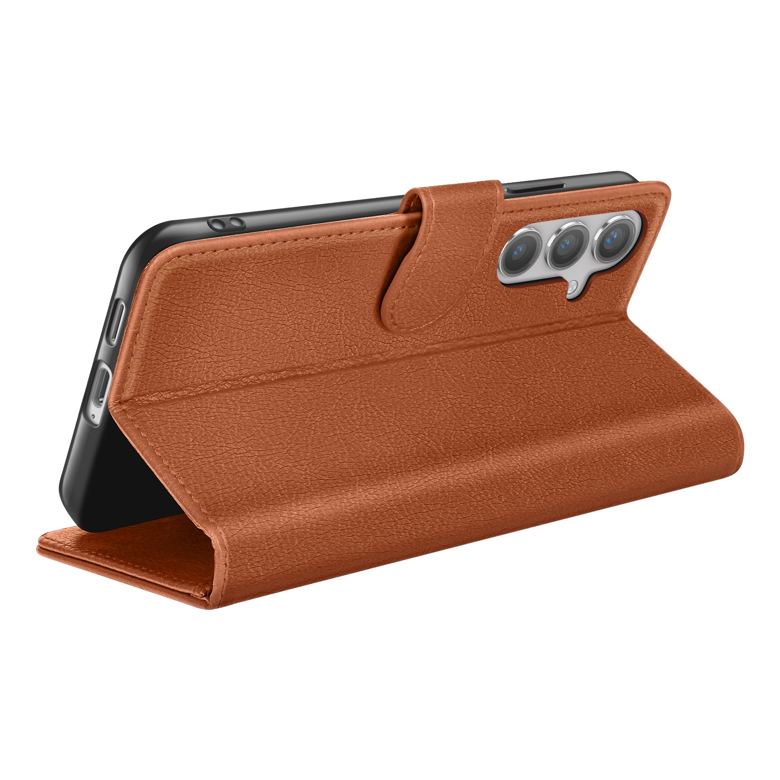 Étui portefeuille Galaxy S24 Plus marron avec support
