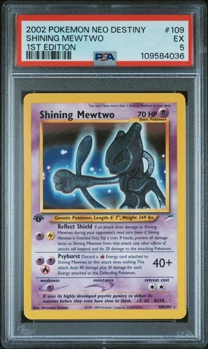 2002 POKEMON NEO DESTINY 1ST EDITION #109 SHINING MEWTWO PSA 5