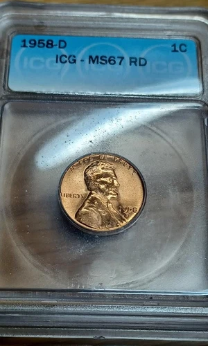 1958-D Lincoln Wheat Cent MS67 RD ICG *6516