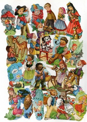 Old wafers glossy pictures scraps bundle fairy tales Kruger AFKH...    Rare!!