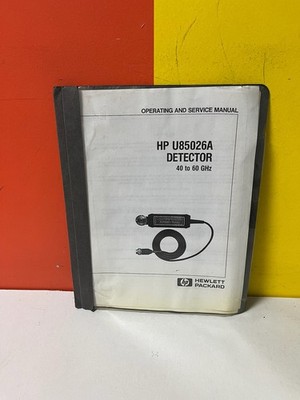 HP U85026A Detector Operating and Service Manual