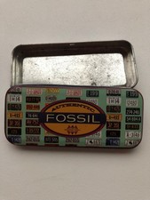 fossil brillenetui Blechdose flach schmal