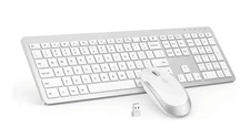 Wireless Keyboard and Mouse Combo - Full Size Slim Thin Wireless Keyboard Mou...