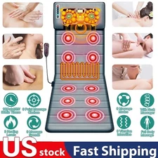 Electric Heated Massage Mat Full Body Back Heat Vibration Massage Pad Cushion